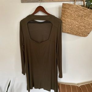 olive shift dress